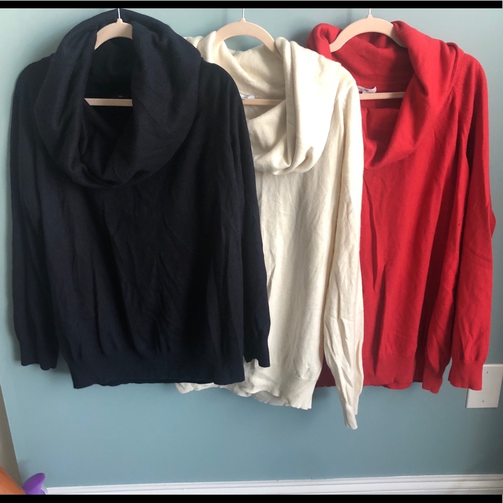 3 Gap cowl neck sweaters XL